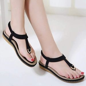 NEW SOCOSANDS Black Gold T-Strap Women's Comfort Slide Slip On Sandals Size 10